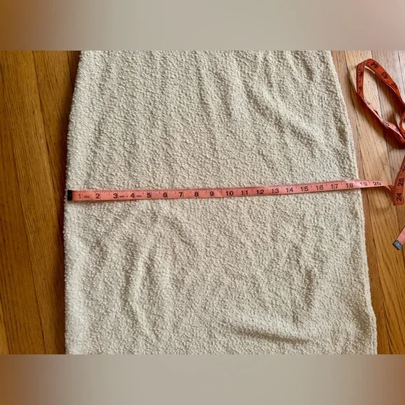 50s Vintage Cream Boucle Knit Wool Wiggle Dress - Picture 9 of 10